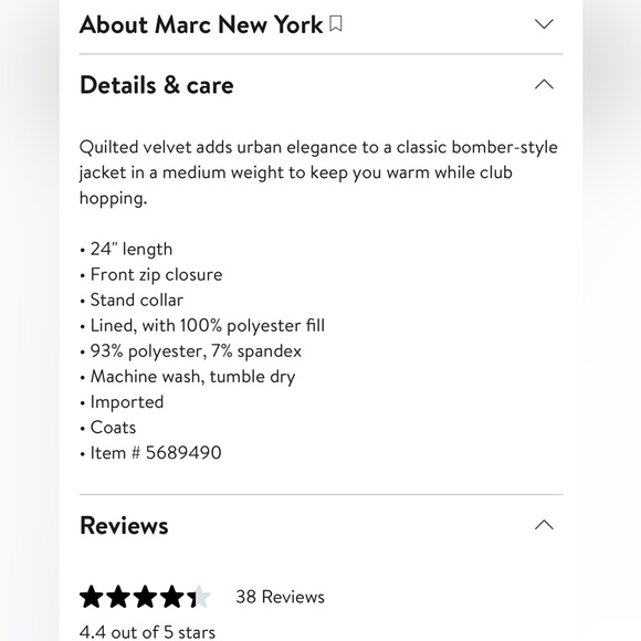 Marc New York Performance Blue Puffer Jacket - Picture 4 of 8